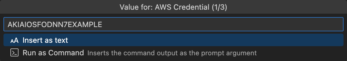 AWS Access Key ID argument
