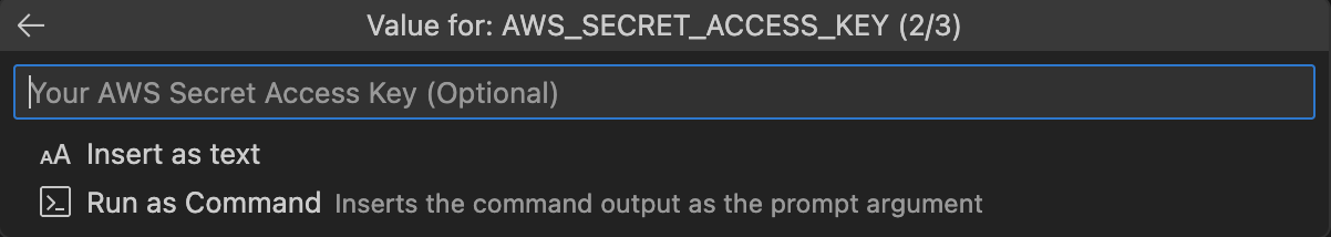 Ignore AWS Secret Access Key argument