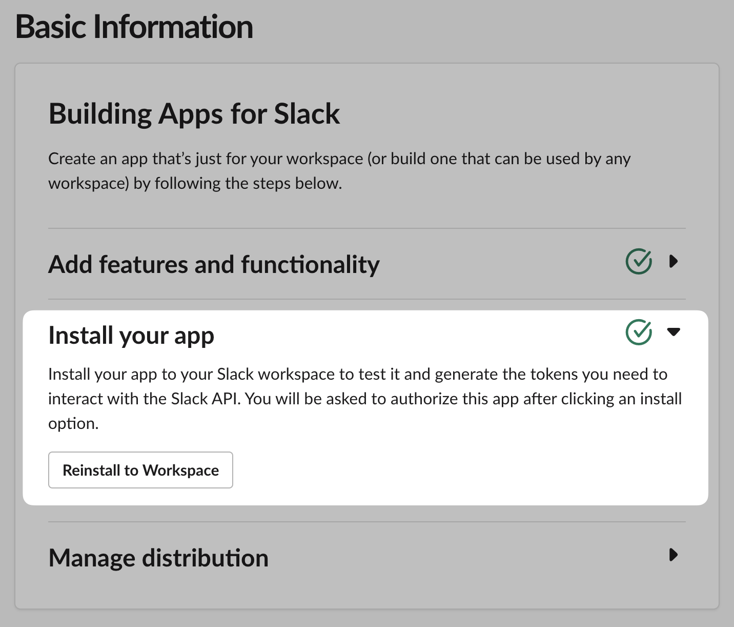 screenshot of the slack admin UI showing the install button
